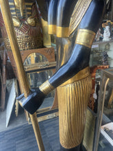 Load image into Gallery viewer, Pair Of Black &amp; Gold Egyptian God Anubis 6 foot Statues
