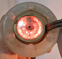 Load image into Gallery viewer, VTG Art Deco Chrome Slag Glass Ashtray Smoking Stand/Table Electric Lighter Lamp
