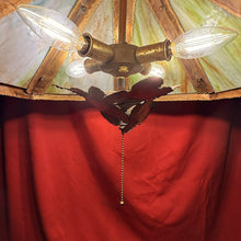 Load image into Gallery viewer, TOM GREENE Hexagonal MCM Brutalist Green Amber Slag Glass Swag Pendant Light
