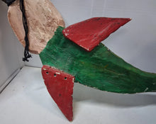Load image into Gallery viewer, Vintage Unique Mexican Folk Art Mermaid Hand Carved Painted Wood Wall Art 38”
