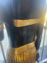 Load image into Gallery viewer, Pair Of Black &amp; Gold Egyptian God Anubis 6 foot Statues
