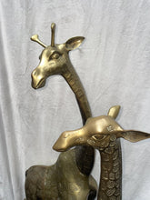 Load image into Gallery viewer, Share Large pair of vintage elegant statuesque brass Giraffe statues 1970’s!!
