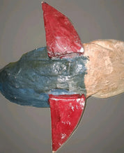 Load image into Gallery viewer, Vintage Unique Mexican Folk Art Mermaid Hand Carved Painted Wood Wall Art 38”
