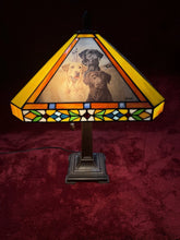 Load image into Gallery viewer, Beautiful Danbury Mint Signed Labrador Retriever Stained Glass Lamp
