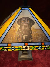 Load image into Gallery viewer, Beautiful Danbury Mint Signed Labrador Retriever Stained Glass Lamp
