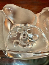 Load image into Gallery viewer, Cristal Lalique France Flower Frog Frosted Dove 8.25” Signed Frosted Crystal
