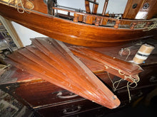 Load image into Gallery viewer, Large Vintage Handcrafted Wooden Chinese Junk Vessel Boat Ship Circa 1950's 50”
