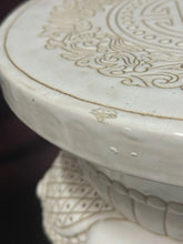 Load image into Gallery viewer, Pair of Vintage White Elephant Ceramic Garden Stool / Planter 21”H 13”D
