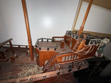 Load image into Gallery viewer, Large Vintage Handcrafted Wooden Chinese Junk Vessel Boat Ship Circa 1950's 50”
