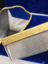 Load image into Gallery viewer, Vtg Matson 1930s Gold Tone Daisy 3-D Vanity Set Hand Mirror Brush Comb Rare Read
