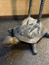 Load image into Gallery viewer, Large Vintage Bronze Longevity Crane Standing On Turtle Statue 39.5”
