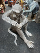 Load image into Gallery viewer, Large Vintage Chimpanzee metal Sculpture Figurine‏ Statue 19” Tall !!
