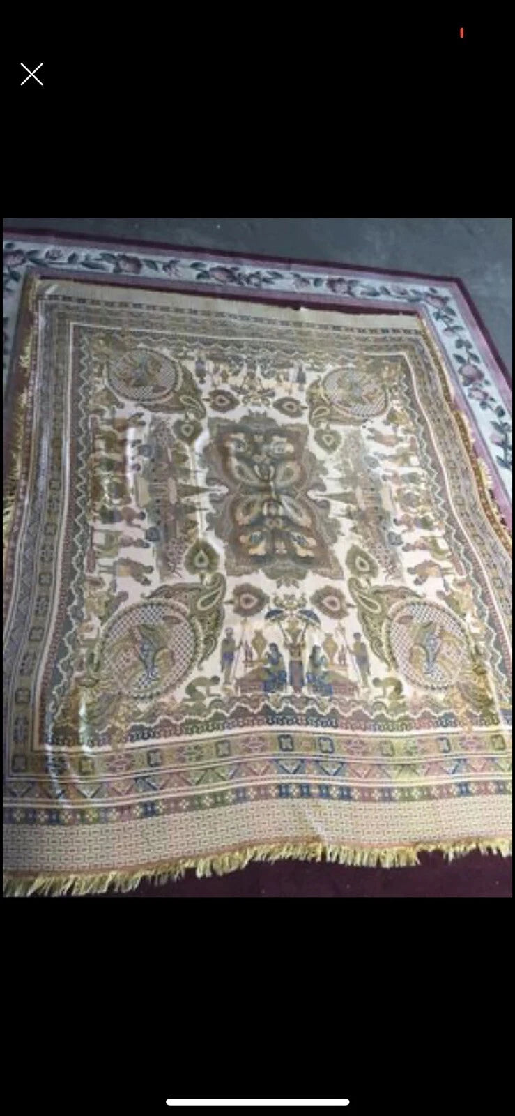 Antique Late 19th century tapestry from India or Bengal Kantha 8’x6’!!