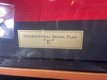 Load image into Gallery viewer, Nautical Signal Flag Maritime Naval Ship “E” Framed In Shadow Box 25” X 19”
