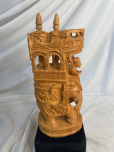 Load image into Gallery viewer, Vintage hand carving wood howda elephant carriage figurine
