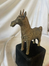 Load image into Gallery viewer, ancient Style Highly detailed Tribal cast brass horse made in India.
