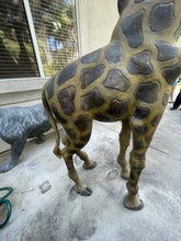 Load image into Gallery viewer, Large 89&quot; Tall Painted Bronze Giraffe Statue Indoor Outdoor Decor 7&#39; Feet 5&quot;
