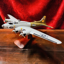 Load image into Gallery viewer, Wooden B-17 Flying Fortress Model – 22.5” Wingspan, WWII Bomber, Handcrafted
