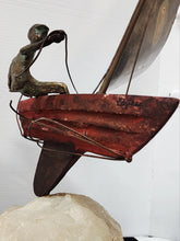 Load image into Gallery viewer, Curtis Jere Bronze &amp; Brass Sailboat Vintage C Jere 1960s Sculpture Artisan House
