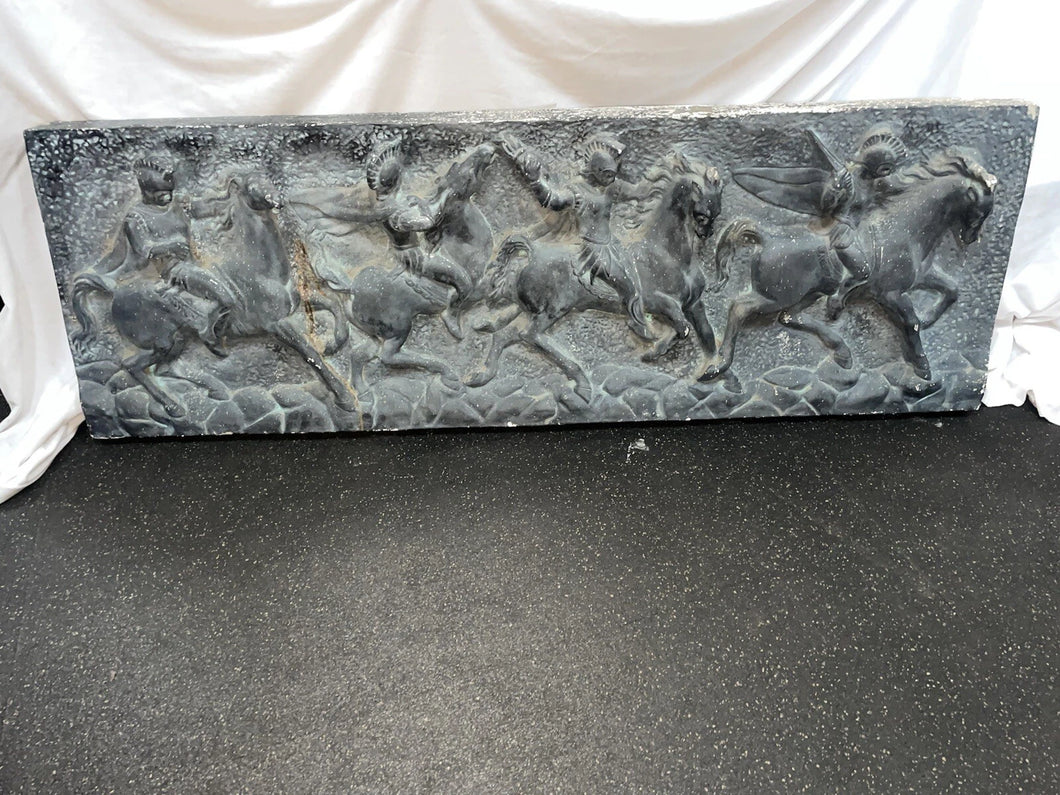 Vintage MCM Wall Art Roman Greek Battle Chariot Horses Pacific Art 1966