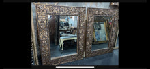 Load image into Gallery viewer, PAIR Large QUALITY Fancy Ornate Decorator Gold Beveled Mirrors 49“ X 37“
