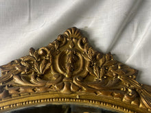 Load image into Gallery viewer, #197 Ornate Antique Gold Wood Framed Round Accent Mirror  30“ X 25“
