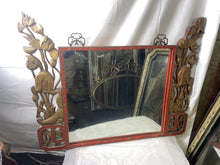 Load image into Gallery viewer, Large Ornate Antique Chinese, Unique Wood Framed Mirror 1927
