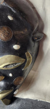 Load image into Gallery viewer, Very Beautiful High Quality Wooden Mask Africa: Nigeria Coins Bronze Shell Tik

