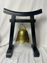 Load image into Gallery viewer, Antique Large Black Wooden 18.5” Pagoda Temple w/ Solid Brass Bell Gong, c. 1925
