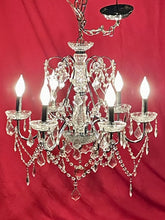 Load image into Gallery viewer, SAINT MOSSI 6-Light Hanging Crystal Raindrop Chandelier 24H 24D 24W New Open Box
