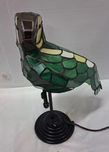 Load image into Gallery viewer, Stained Glass Parrot Lamp Tiffany Style Green Bird Accent Light Works
