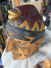Load image into Gallery viewer, Large Vintage 50” Mr Punch Carved Wooden Cigar Store Display Statue
