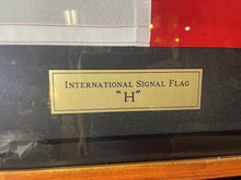 Load image into Gallery viewer, Nautical Signal Flag Maritime Naval Ship “H” Framed In Shadow Box 25” X 19”
