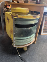 Load image into Gallery viewer, PORTABLE LIGHTHOUSE LIGHT FLOODLIGHT AGA MARITIME VINTAGE FRESNEL LENS Yellow
