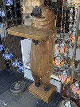 Load image into Gallery viewer, Vintage Hand Carved Solid Wood Pig Butler With Tray Statue 55” Tall
