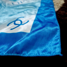 Load image into Gallery viewer, Vintage CHANEL 100% Silk Scarf Glossy Ocean Blue 38”x38” Square w/ Original Bag
