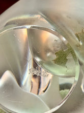 Load image into Gallery viewer, Cristal Lalique France Flower Frog Frosted Dove 8.25” Signed Frosted Crystal
