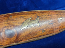 Load image into Gallery viewer, WW2 Period Kukri Engraved Blade original sheath Wood &amp; Brass Warrior Dagger
