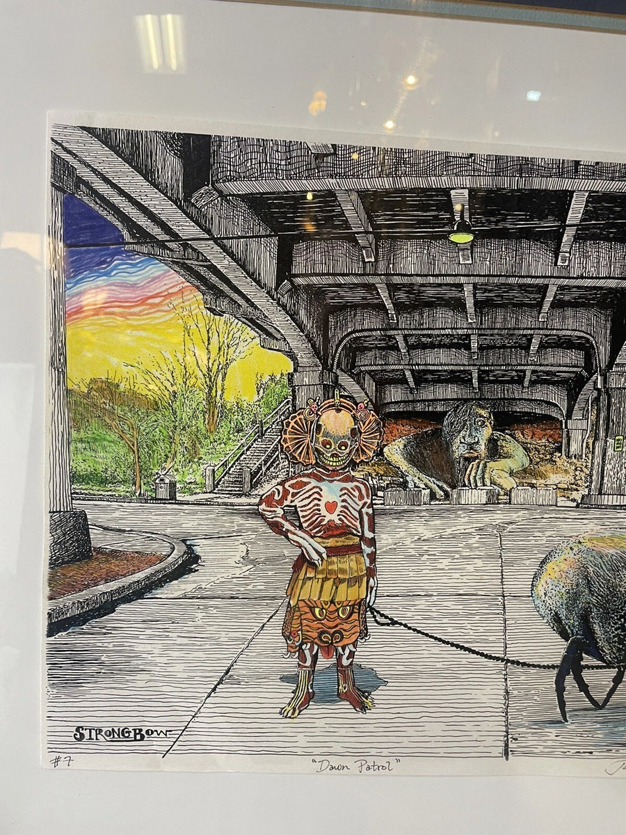 Large Framed Seattle Artist, Jon Strongbow “Dawn Patrol” Signed & Numb ...
