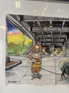 Large Framed Seattle Artist, Jon Strongbow “Dawn Patrol” Signed & Numb ...
