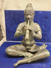 Load image into Gallery viewer, An Antique Thai Bronze Statue Hindu God: Deity Krishna Plays in Venu

