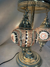 Load image into Gallery viewer, Beautiful 3 Globe Turkish Elegant Pink Mosaic Table Lamp!!
