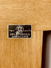 Load image into Gallery viewer, Vintage ARS LITURGICA MARIA LAACH Modernist Solid Bronze on Oak CRUCIFIX HOLLAND
