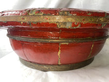 Load image into Gallery viewer, Antique Chinese 19th Century Lacquered Peach Wood Basin or Bowl 20.5”!!
