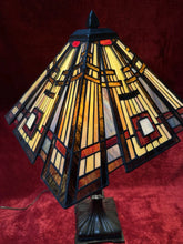 Load image into Gallery viewer, Unique Designed Tiffany Style Mission Style Table Lamp Stained Glass 29”

