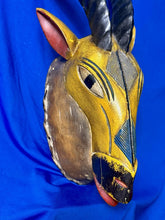 Load image into Gallery viewer, Vintage Large 23” African Tribal Blesbok Blesbuck Antelope Yellow Wood Mask
