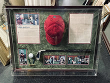 Load image into Gallery viewer, TIGER WOODS Shadowbox Display w/ Multi Signed Game Used Hat, 2nd Buick Win 2004
