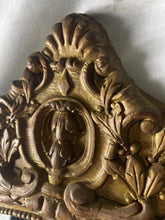 Load image into Gallery viewer, #197 Ornate Antique Gold Wood Framed Round Accent Mirror  30“ X 25“
