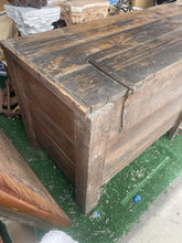 Load image into Gallery viewer, Antique Handmade large Solid Wood Trunk With Unique Iron Hardware

