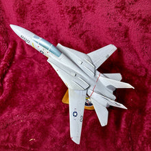 Load image into Gallery viewer, RARE VF-24 F-14 Tomcat Wooden Model 16” Wingspan Navy Jet w/ Base Movable Wings
